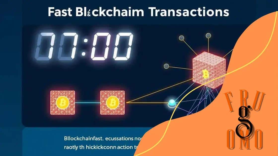 The speed of transactions with blockchain