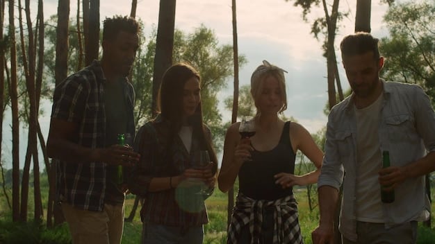 A split-screen image showing: (Left) People connecting at a hiking group, enjoying nature and camaraderie. (Right) Individuals interacting during a cooking class, sharing laughter and learning together.