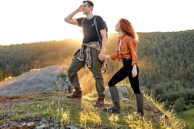 Two friends hiking together in a scenic mountain landscape, showcasing shared activities and outdoor adventures.