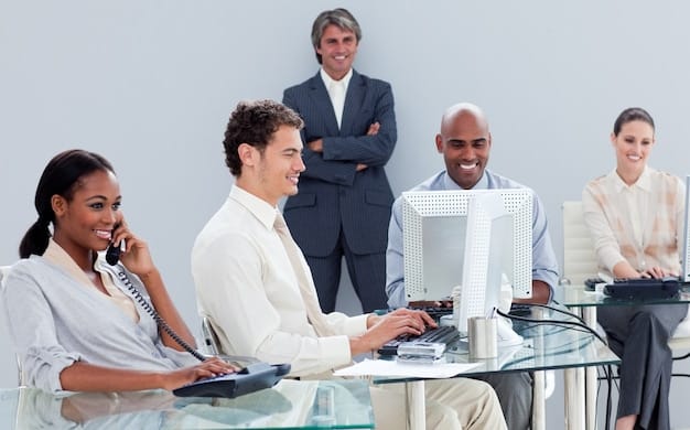 A diverse team of professionals (PR, Legal, Marketing, Customer Service) gathered around a table in a conference room, collaboratively working on a strategy to address a social media crisis displayed on a large screen.