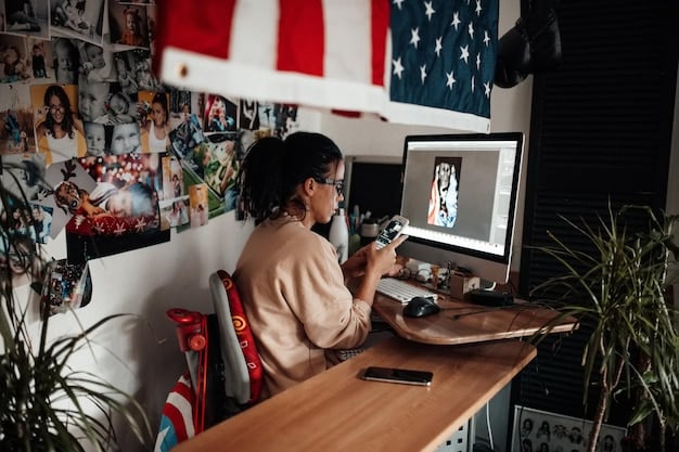 An image showing a behind-the-scenes look at a US brand's social media content creation process, emphasizing the human element and authentic storytelling.