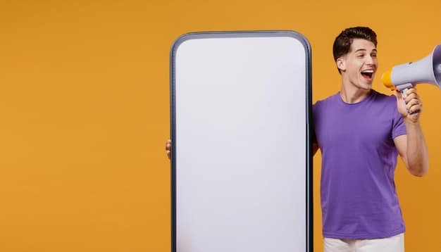 A person holding a mobile phone with a social media advertisement displayed on the screen. The ad includes a clear disclosure indicating it is a paid promotion.