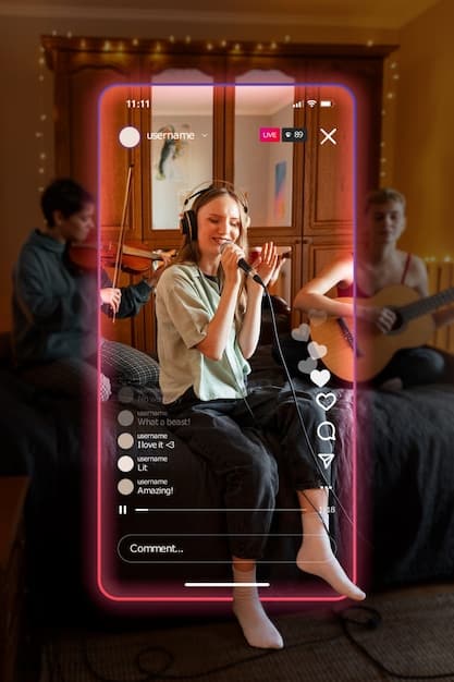 A split-screen image showcasing a TikTok video on one side and an Instagram Reel on the other, with vibrant graphics and eye-catching elements, highlighting the popularity and visual appeal of short-form video content in the US.