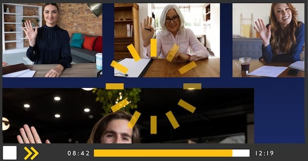 A split-screen showing examples of good and bad backgrounds for video calls. One side is a professional office setting, the other is a cluttered room.