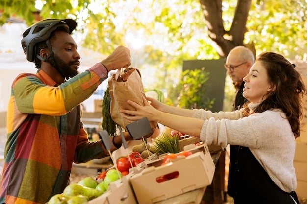 A couple volunteering together at a local food bank, demonstrating their commitment to shared values and goals despite their political differences. Focus on their smiles and collaborative spirit.