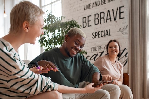 A diverse group of people are participating in a workshop focused on emotional intelligence and empathy. They are engaged in role-playing exercises and group discussions, learning practical techniques for enhancing their communication and interpersonal skills.