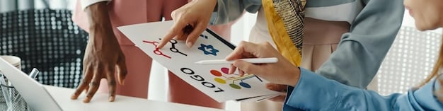 A diverse team collaboratively reviewing content on a large screen, with accessibility icons overlaid on parts of the content, symbolizing inclusive content creation and moderation.