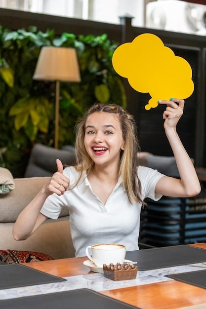 A customer support professional looking relaxed and smiling, with thought bubbles showing community forum discussions and a reduced volume of incoming calls, symbolizing efficient, community-driven support.