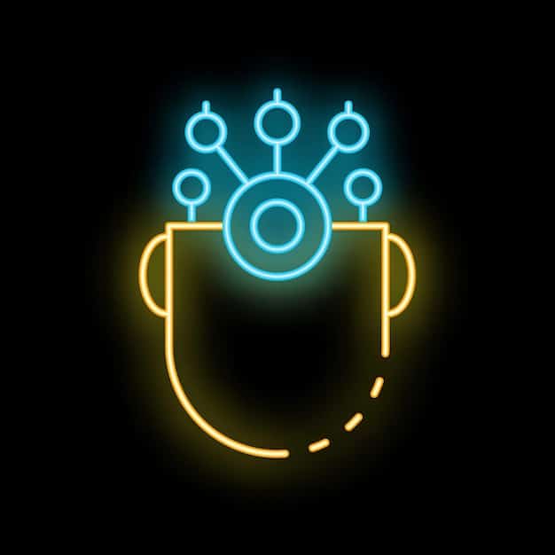 A digital shield icon with a stylized AI brain within, protecting a diverse group of online community users, symbolizing advanced AI moderation and safety features.