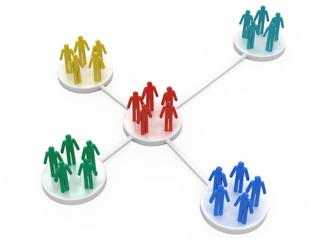 A schematic diagram illustrating the flow of social influence from community leaders and peer groups to individual health decisions regarding vaccination, using arrows and interconnected nodes.