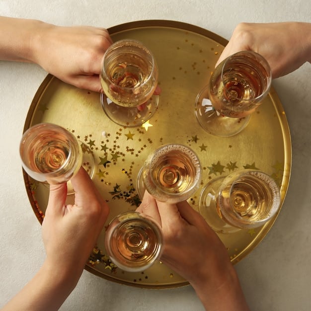 A close-up of hands clinking glasses at a festive social gathering, emphasizing the celebratory and interactive aspects of American social events.