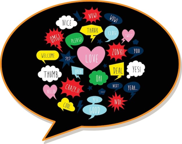 An illustrative image depicting different speech bubbles with inclusive and non-inclusive phrases in a side-by-side comparison, highlighting the contrast. The background should be muted to keep the focus on the text examples.
