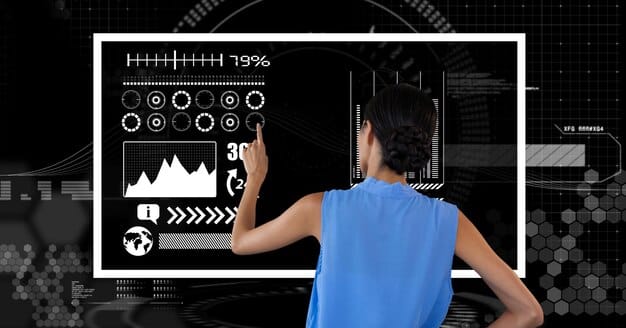 A futuristic interface displaying dynamic content being adapted in real-time for different users, showing text simplifying, visuals transforming, and haptic feedback patterns. Diverse hands interacting with screens.